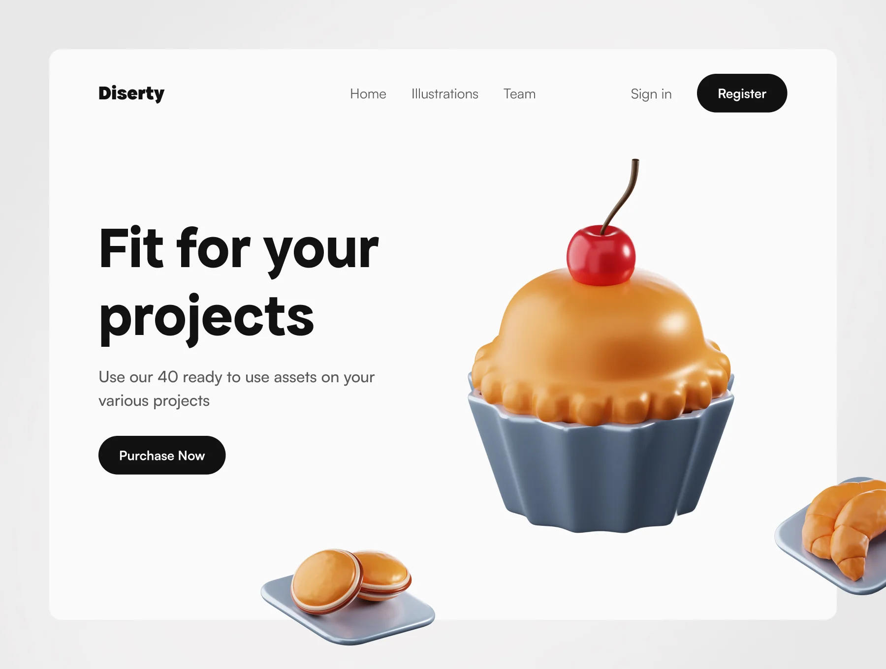 3D Dessert Icons 4