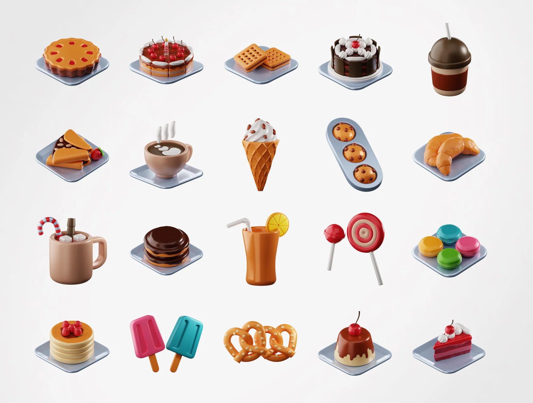 3D Dessert Icons 5