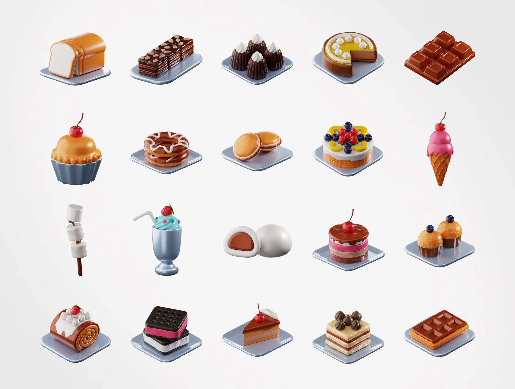 3D Dessert Icons 6