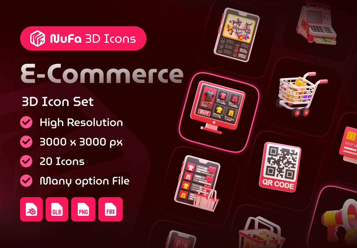 E Commerce 3d Icon Set