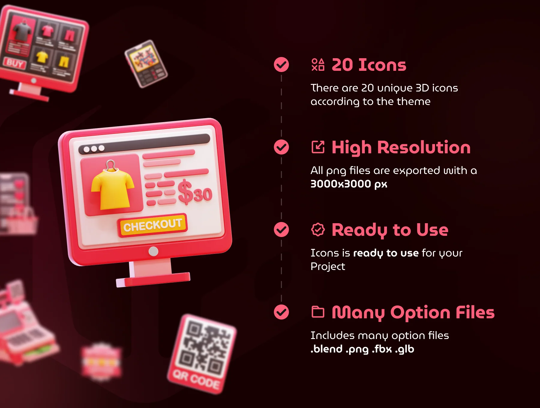 E Commerce 3d Icon Set 3