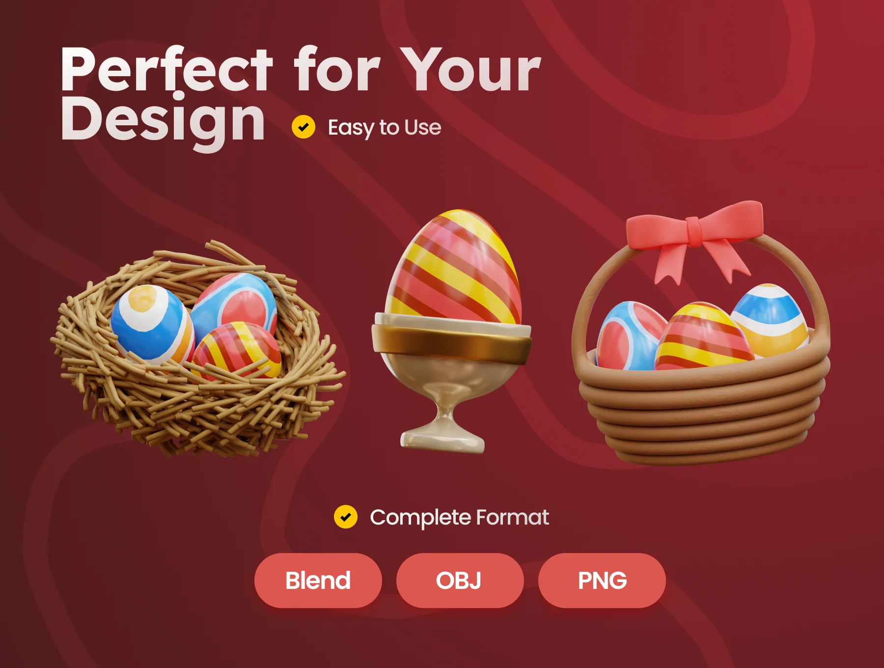 3D Easter Eggs Icons 4