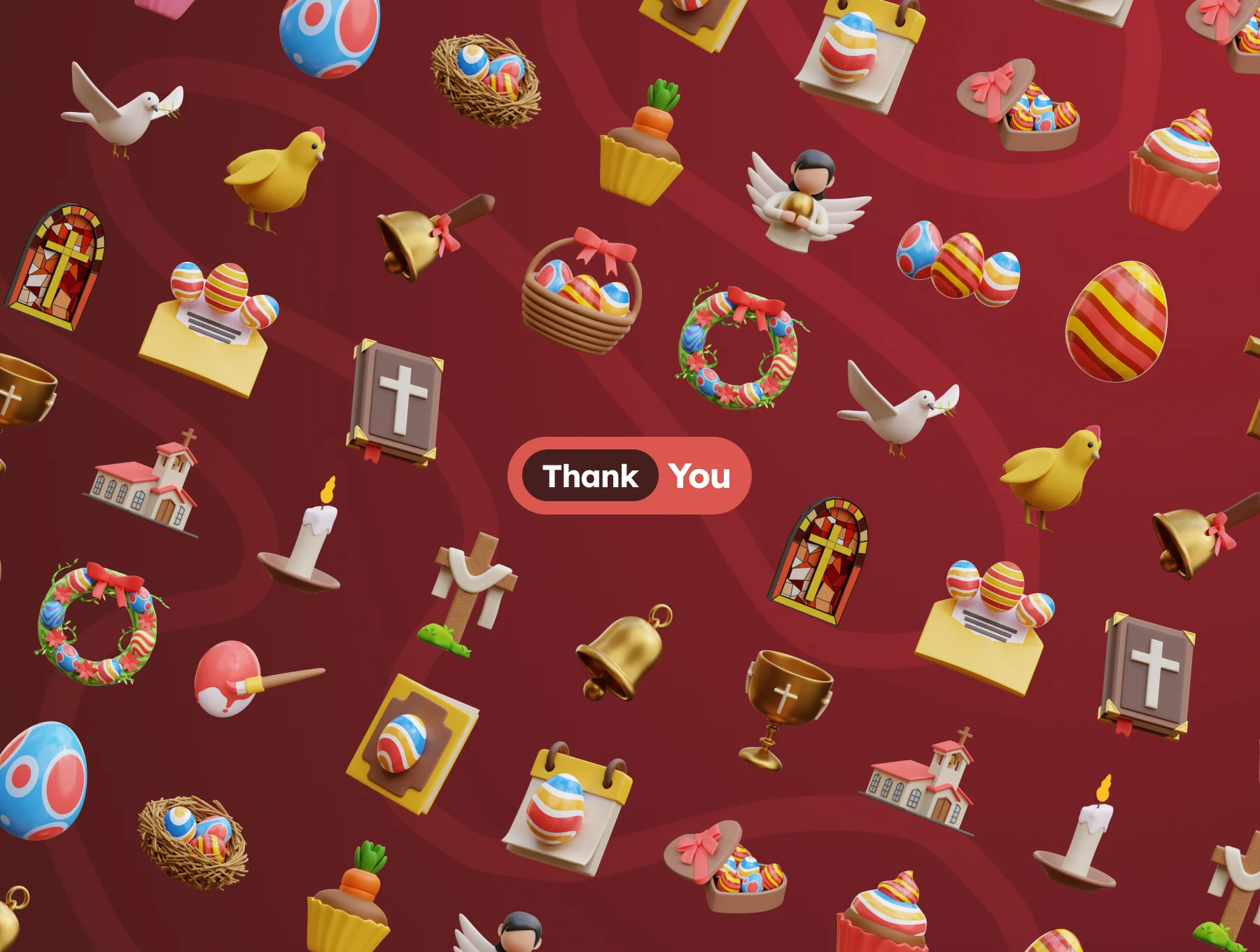 3D Easter Eggs Icons 6