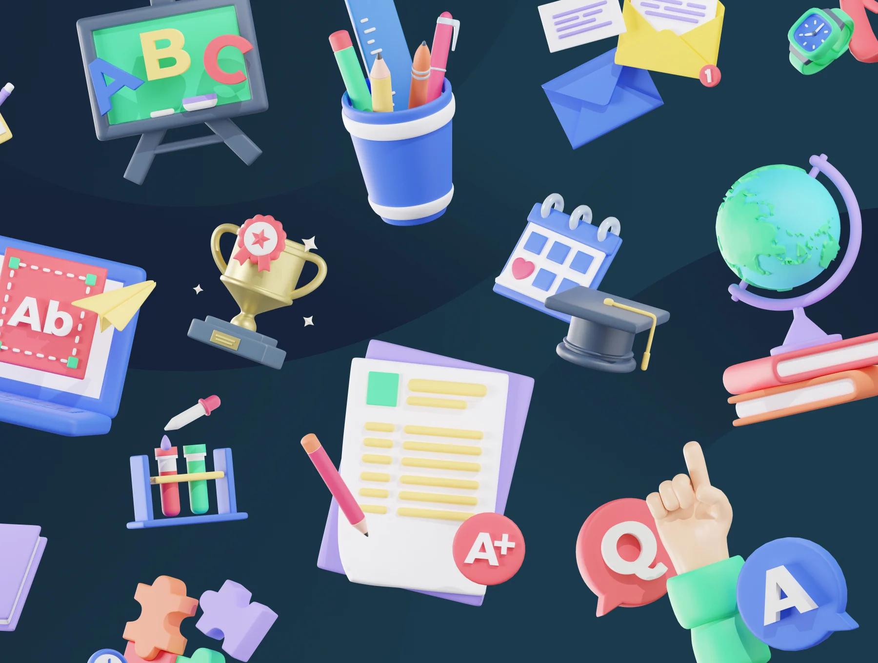 3D Education Icon Pack 2