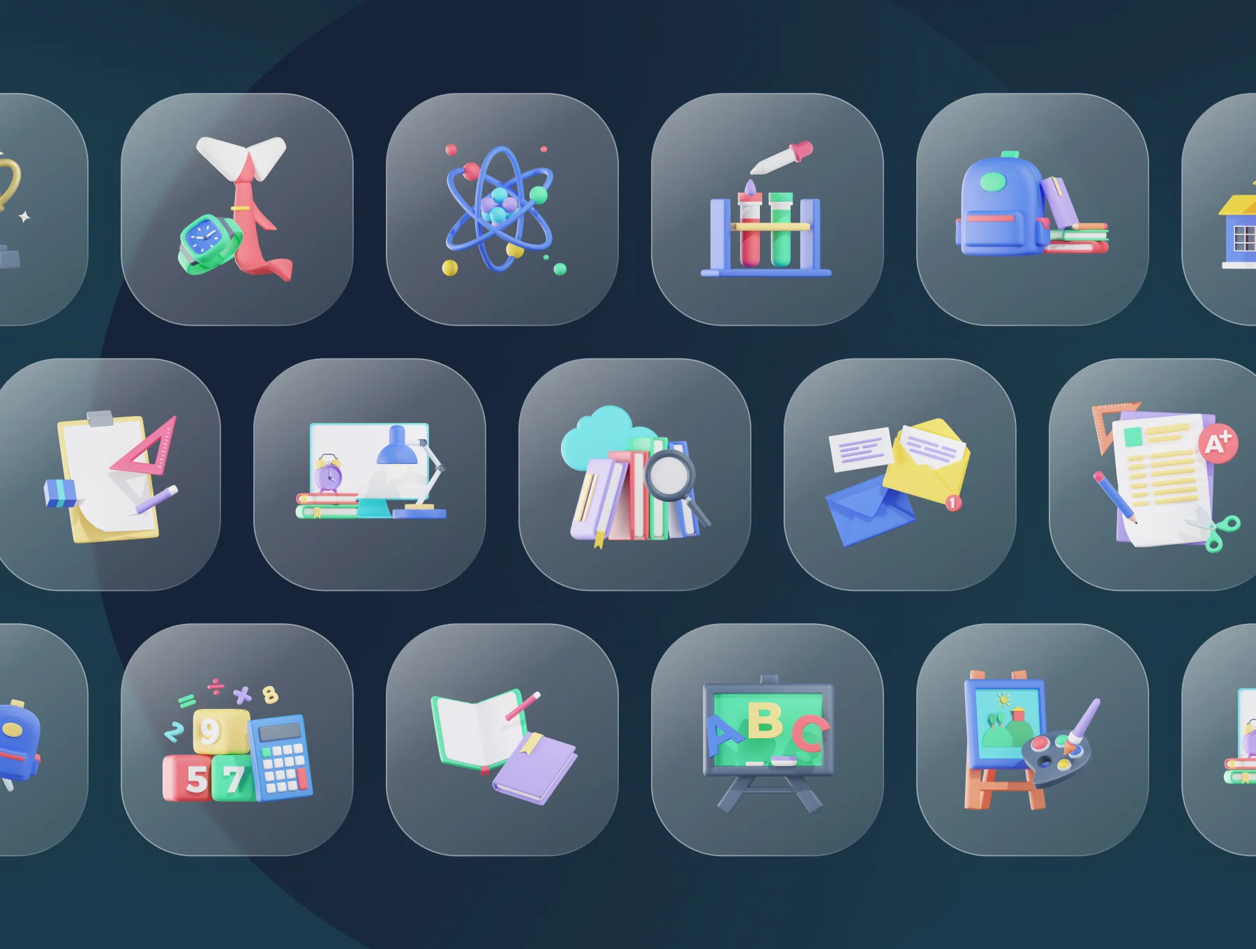 3D Education Icon Pack 5