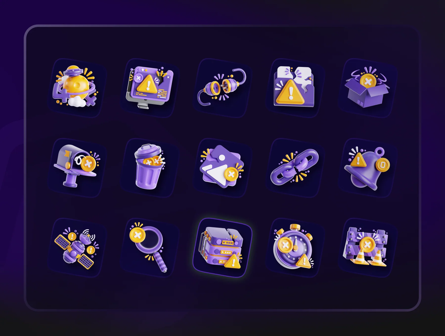 3D Empty State Icon Set 2