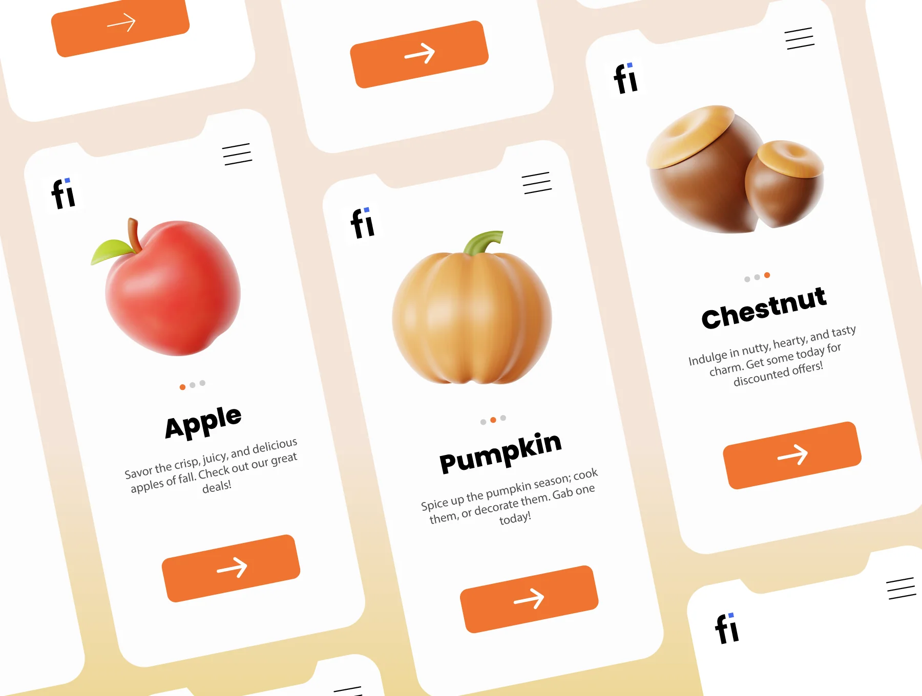 3D Fall Season Icon Set 5