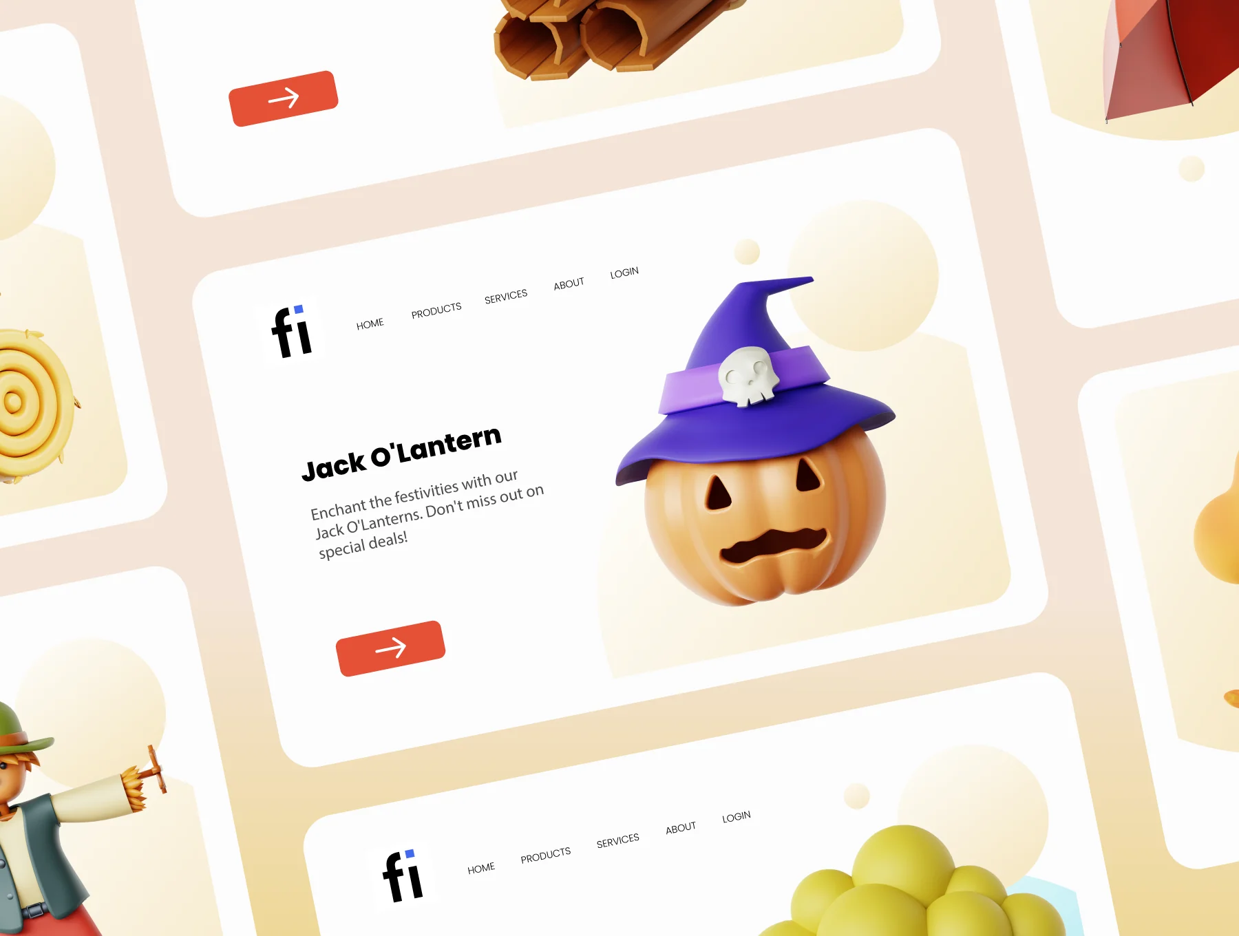 3D Fall Season Icon Set 6