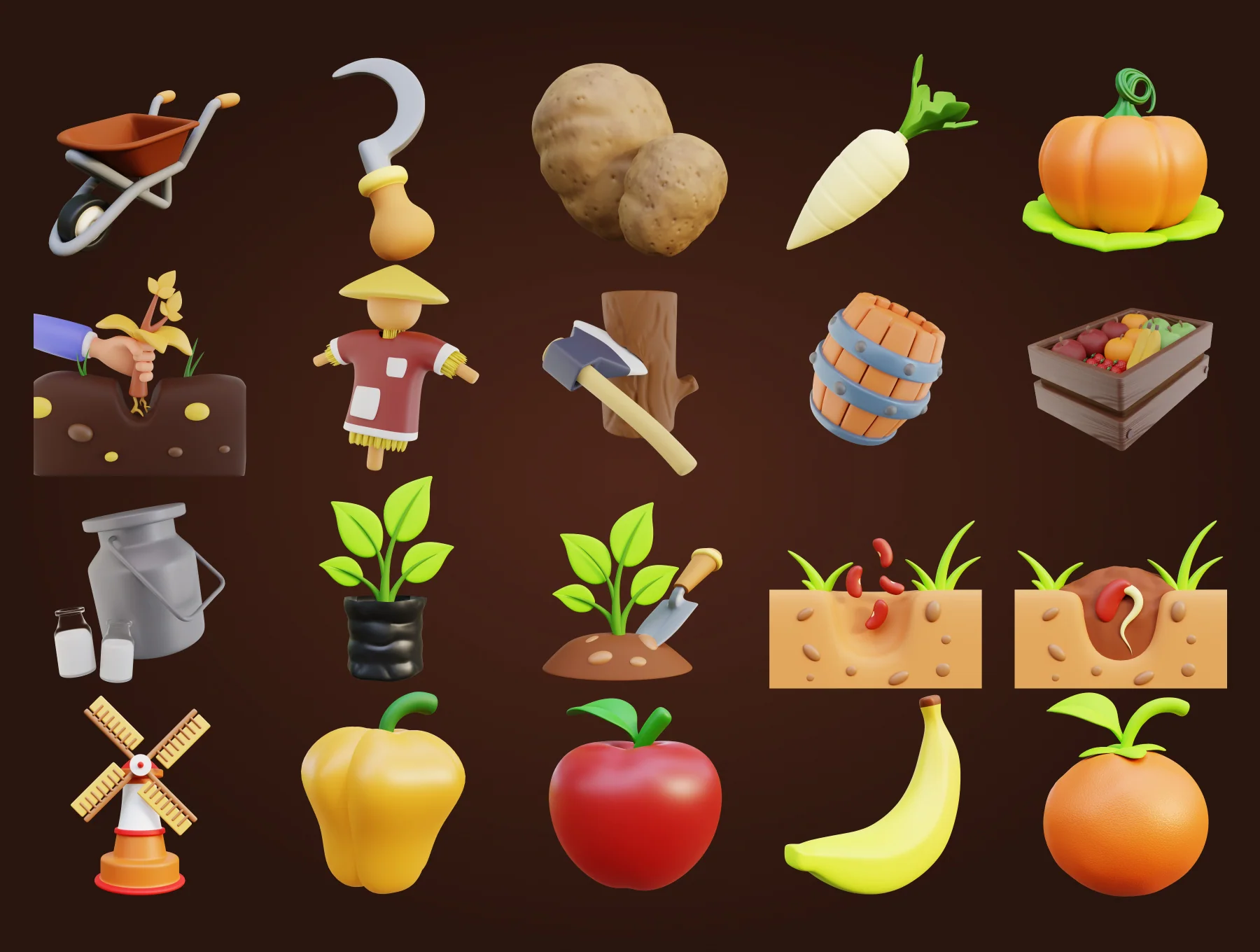 3D Farm And Agriculture Icon 6