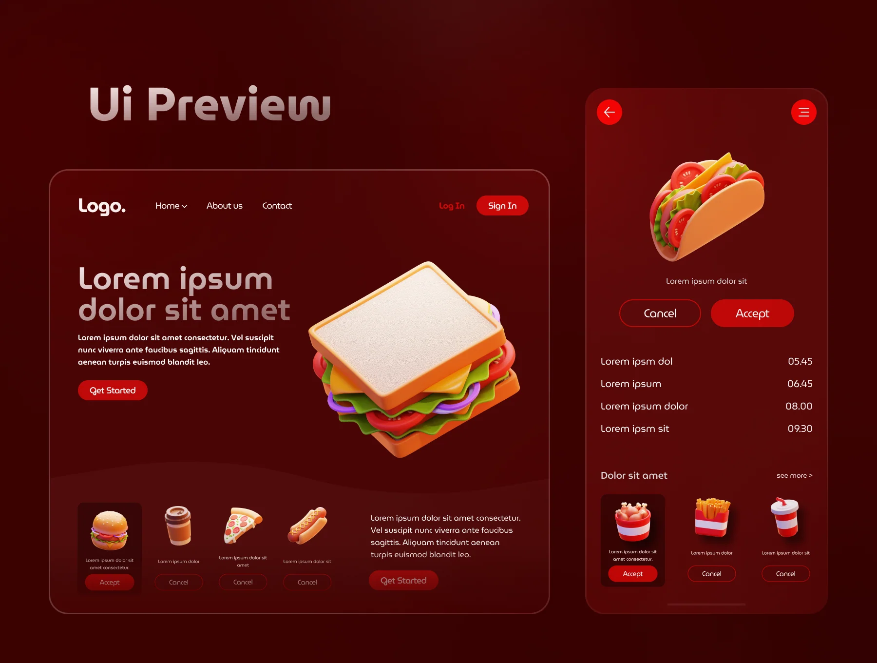 3D Fast Food Icon Set 5