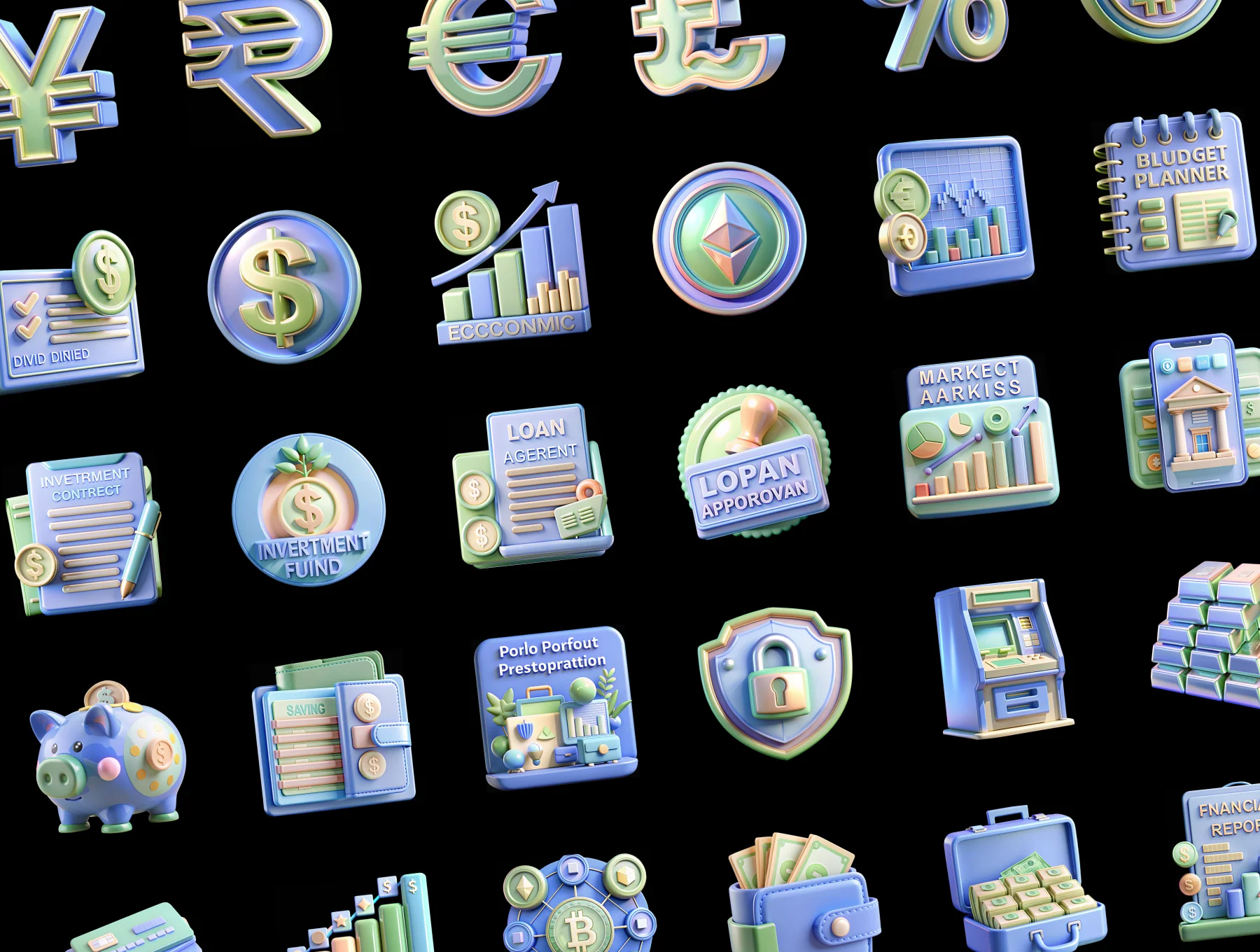 3D Finance & Banking Icon Pack 4