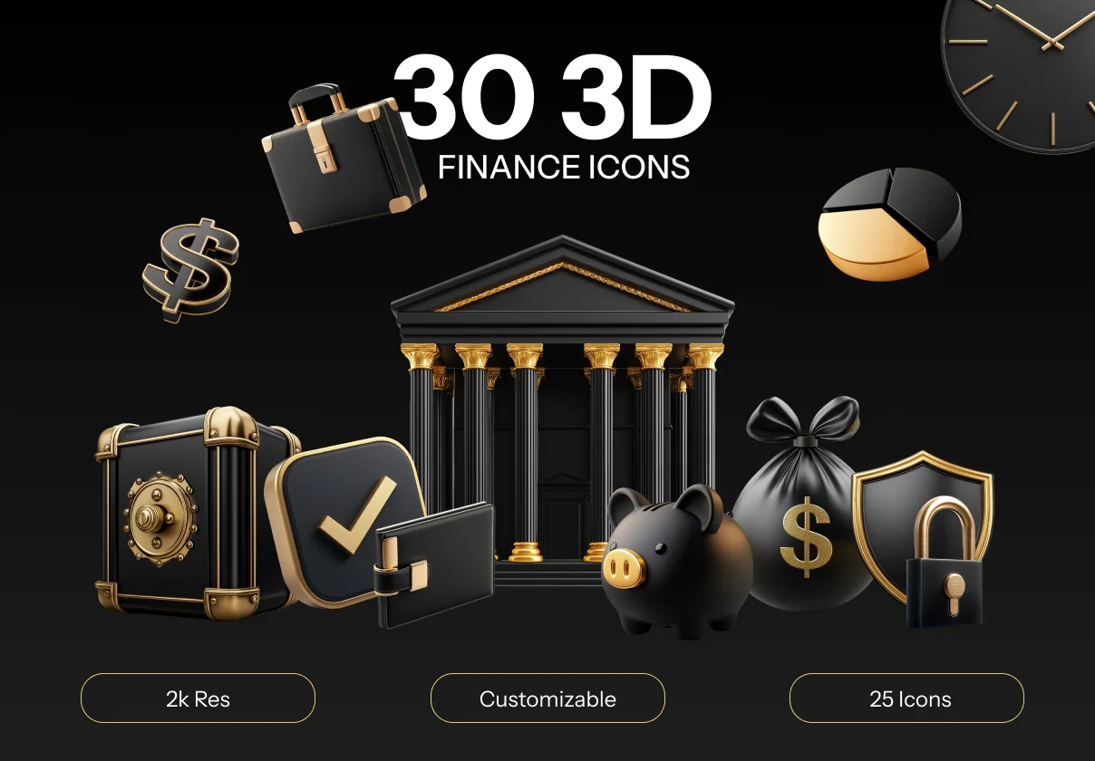 3D Finance & Banking Icons