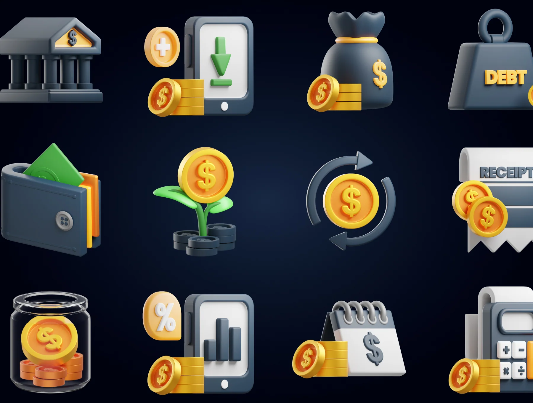 3D Finance Icon 6