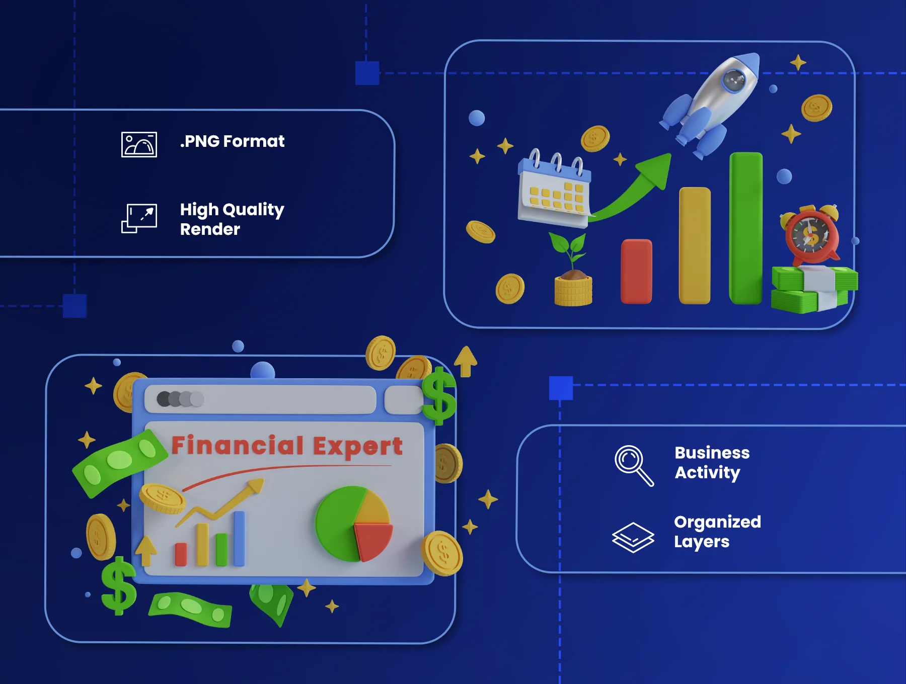 3D Finance Investing 3