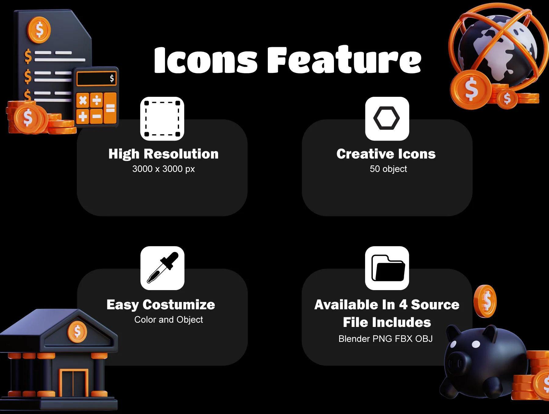 3D Financial Icon Pack 2
