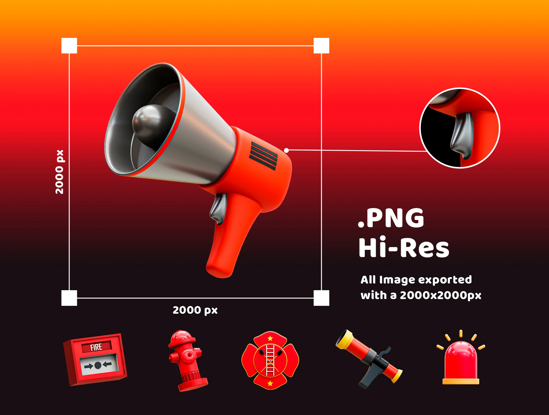 3d Firefighter Icon 2