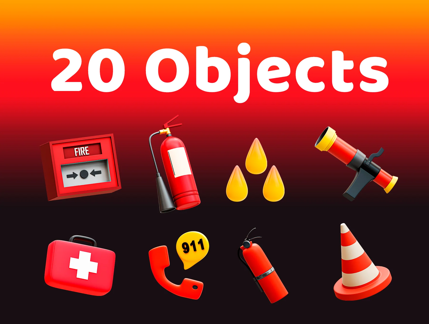 3d Firefighter Icon 5