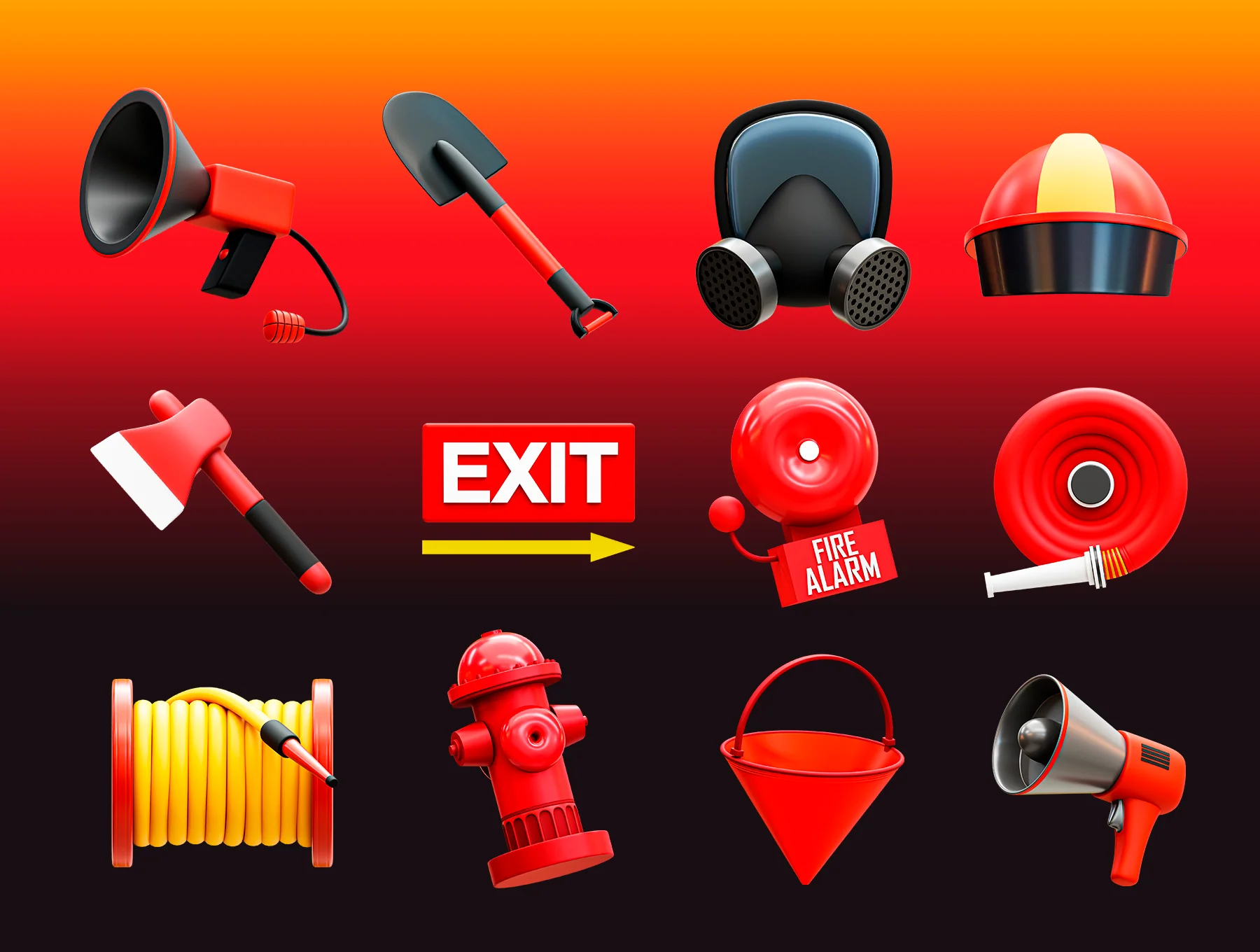 3d Firefighter Icon 6