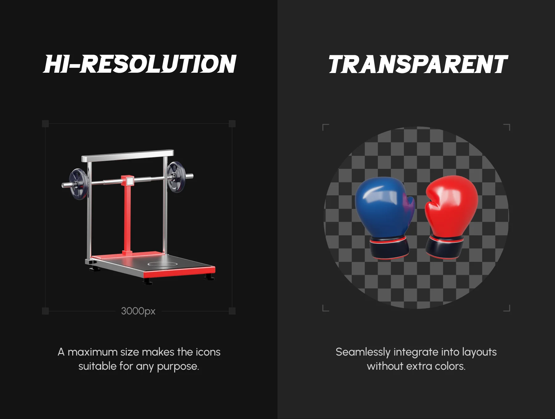 3D Fitness and Exercise Icons 3