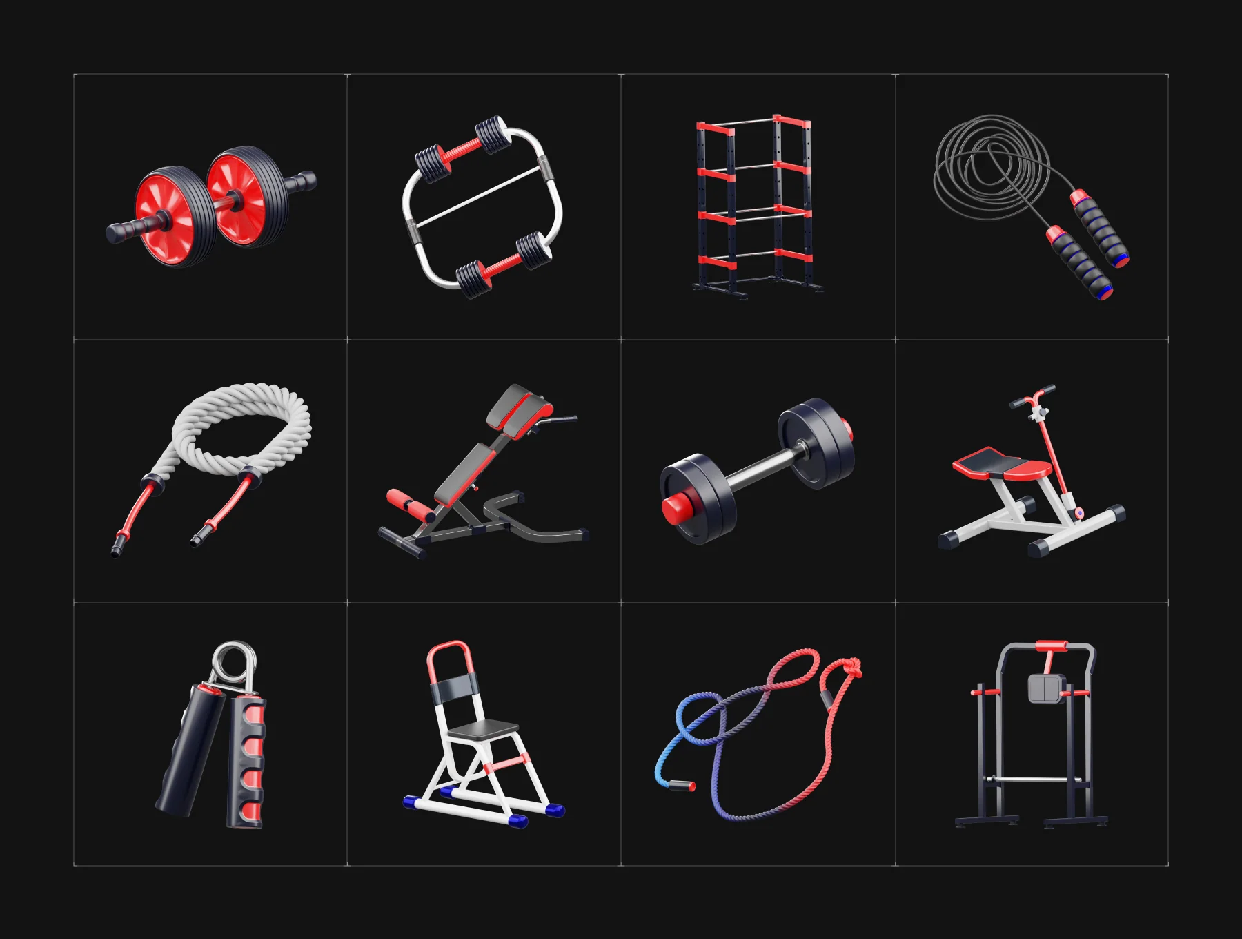 3D Fitness and Exercise Icons 5