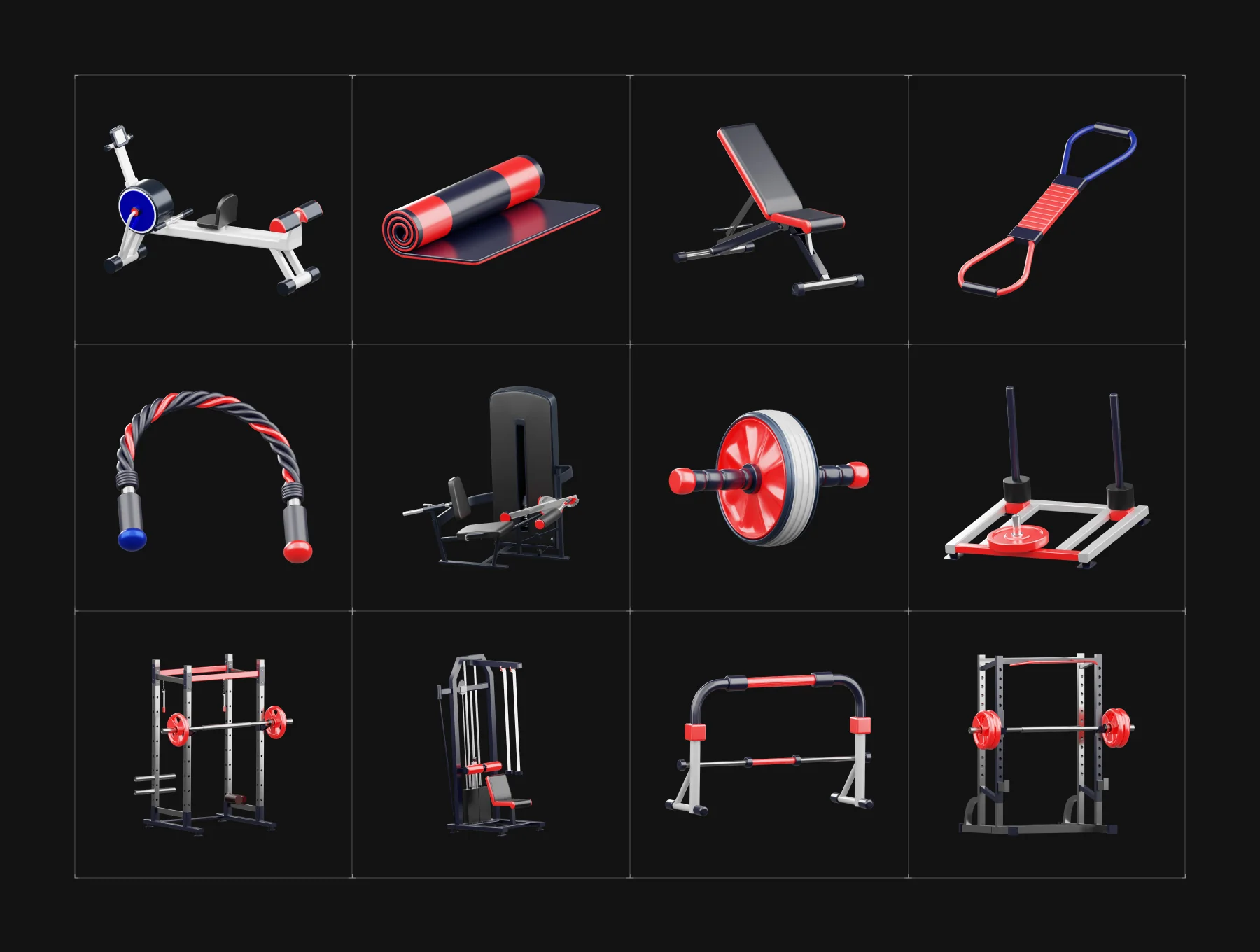 3D Fitness and Exercise Icons 6