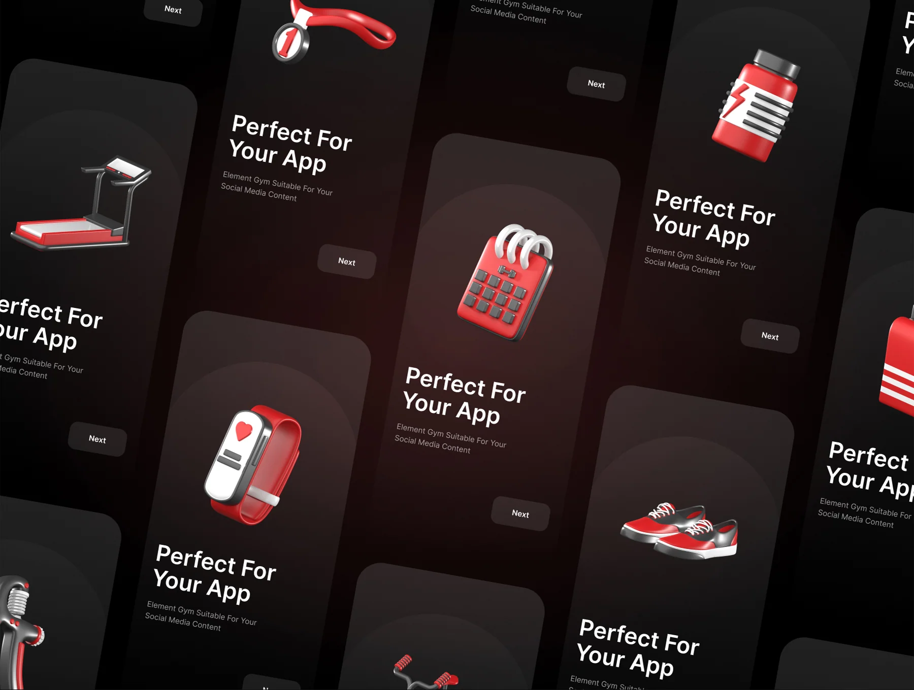 3D Fitness and Gym Equipment Icon 3