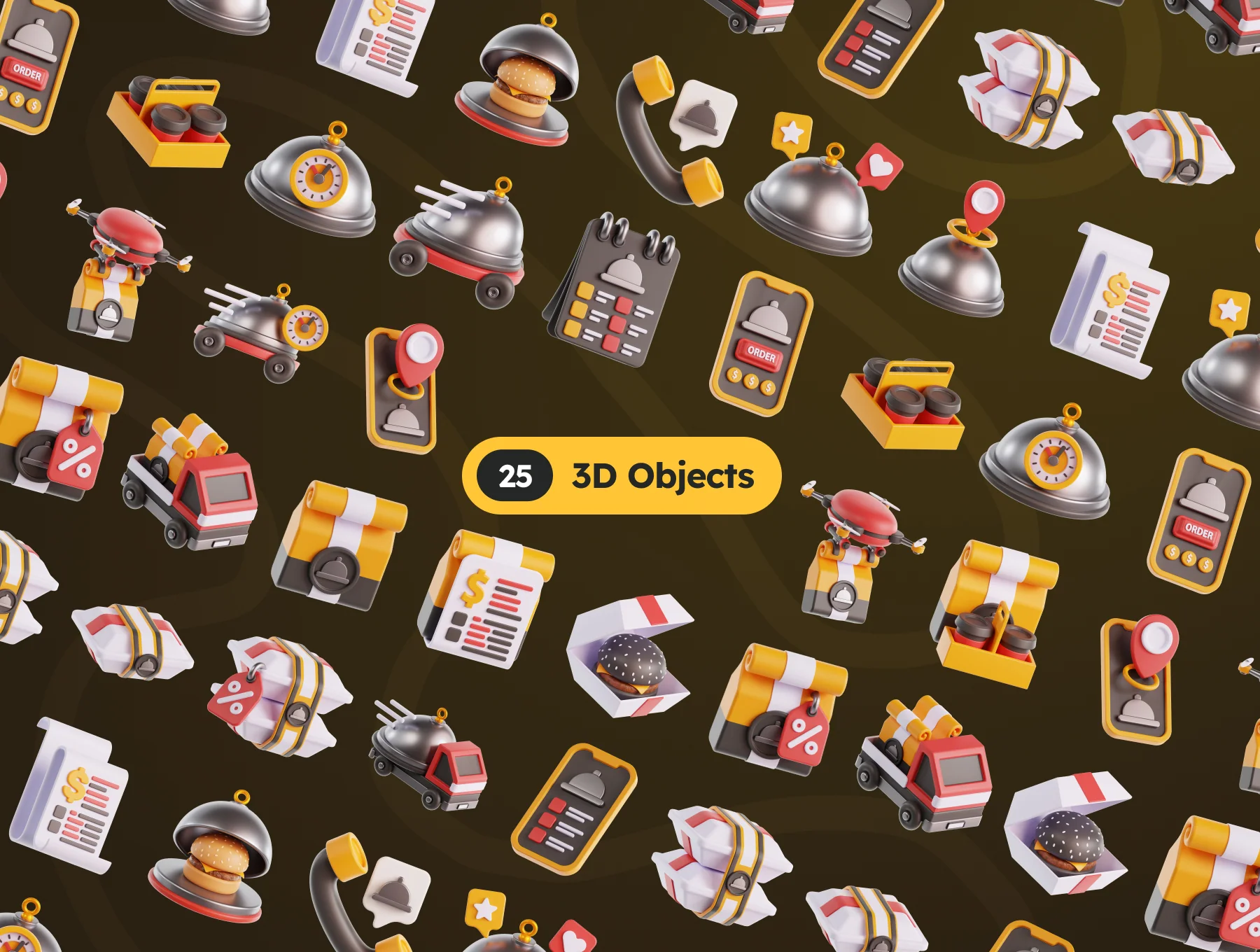 3D Food Delivery Illustrations 5