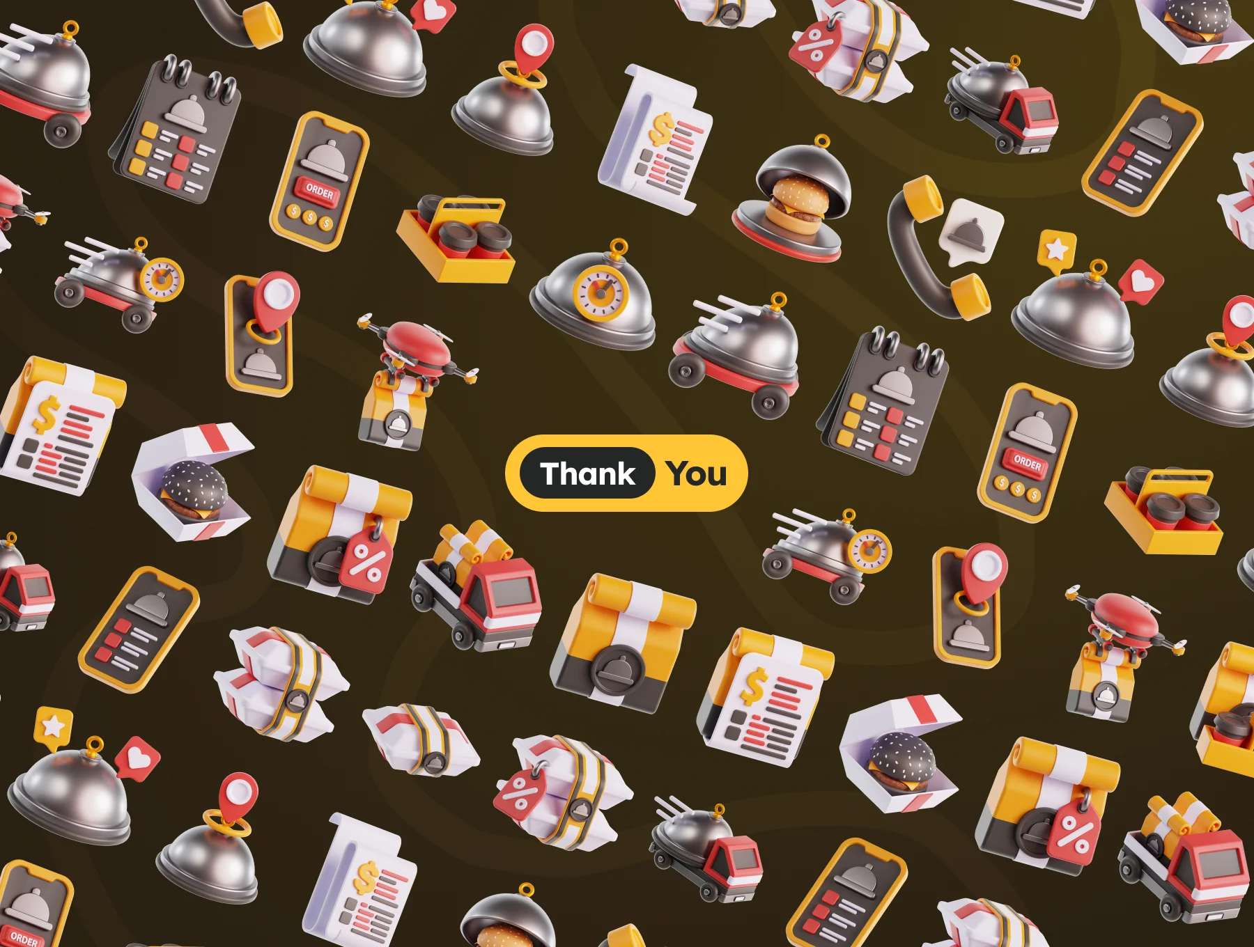 3D Food Delivery Illustrations 6