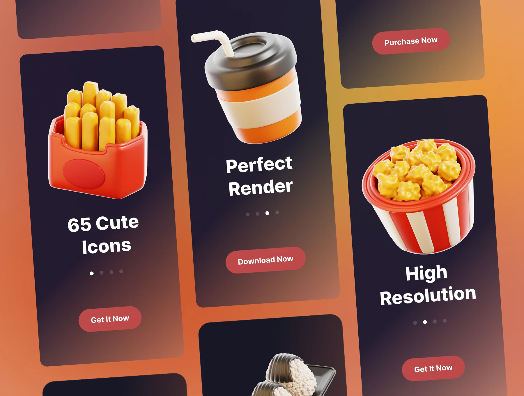 3D Food Icons 2