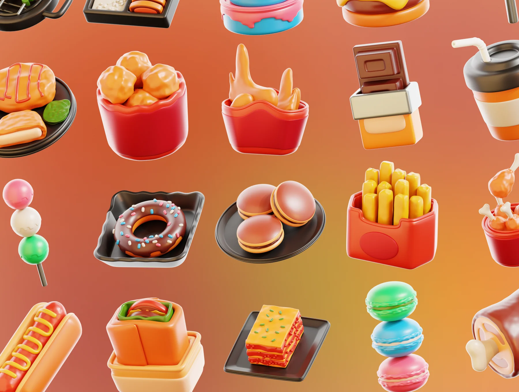3D Food Icons 4