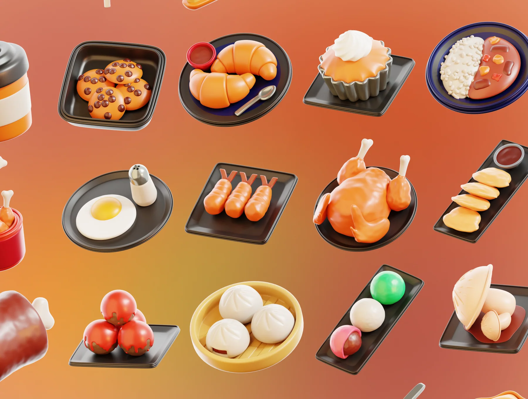 3D Food Icons 5