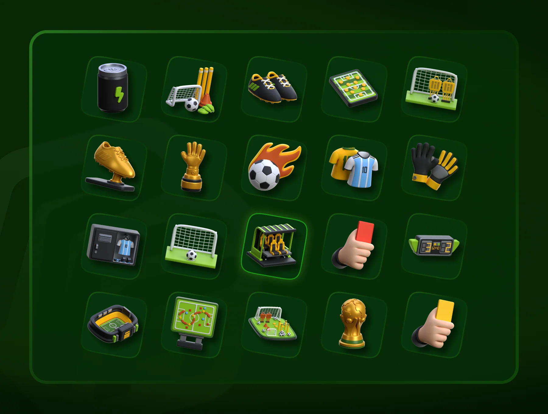 3D Football Icon Set 2