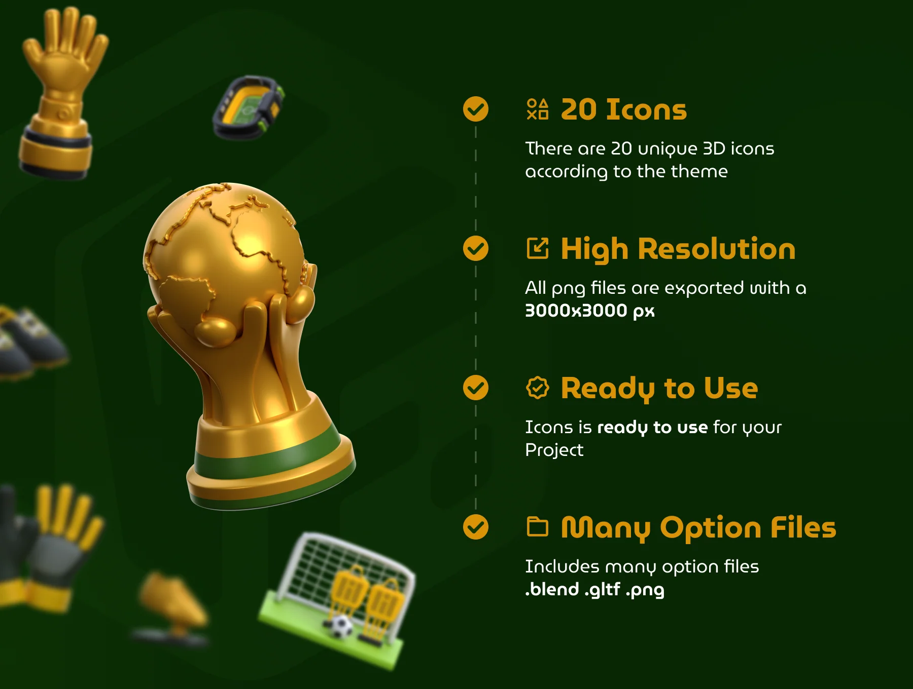 3D Football Icon Set 3