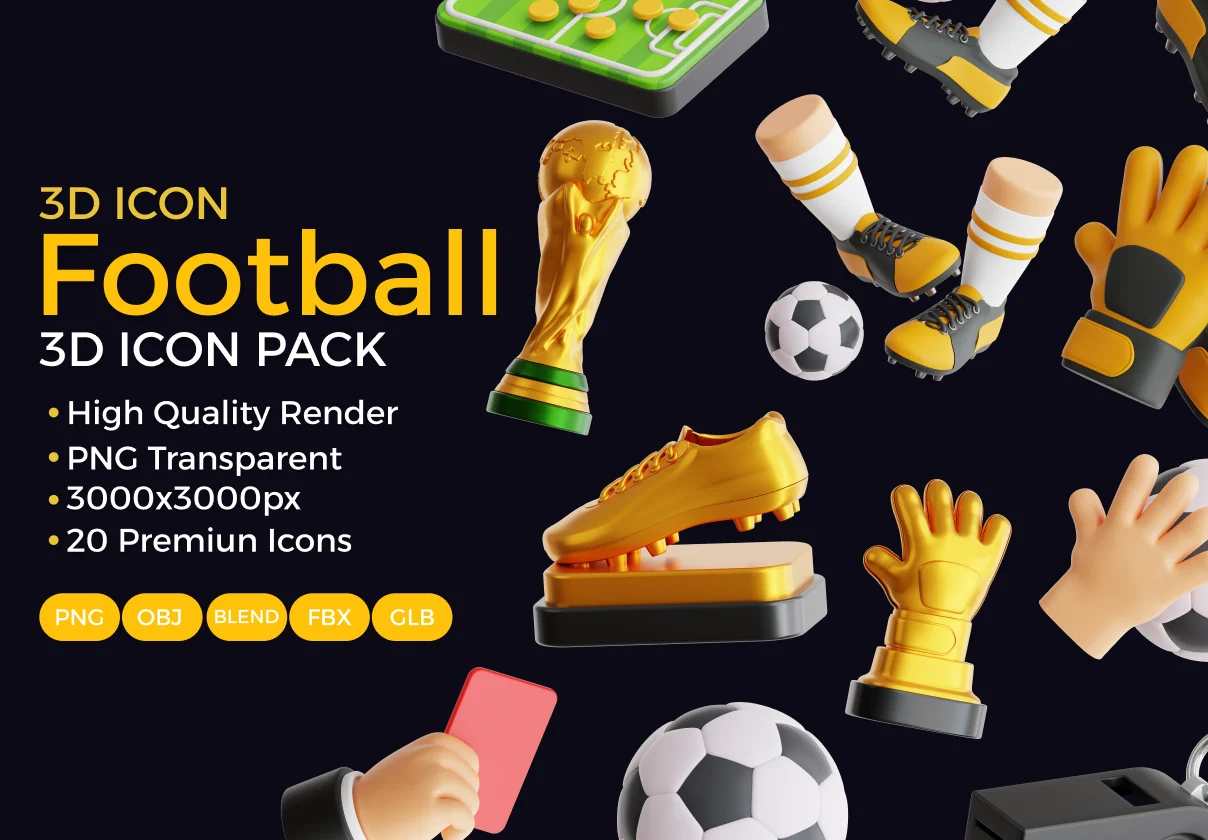 3D Football Icon