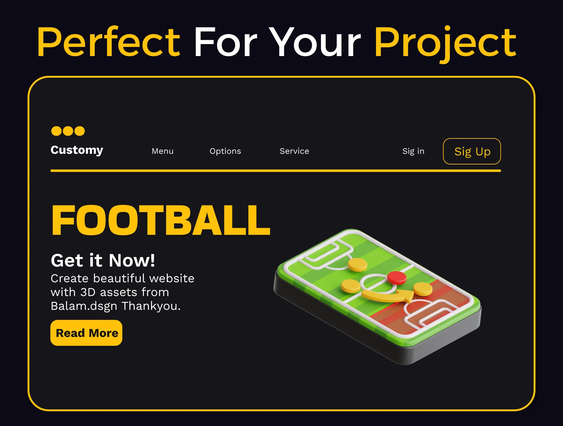 3D Football Icon 3
