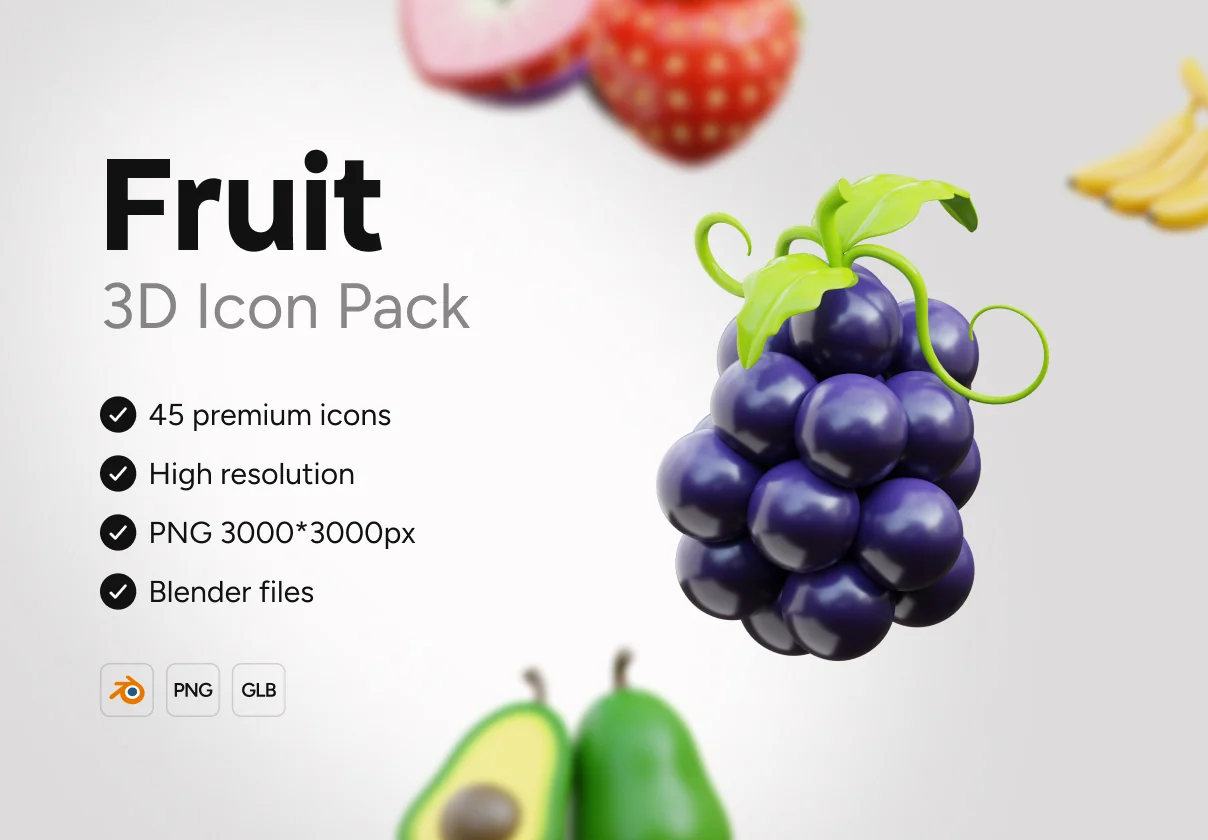 3D Fruit Icons