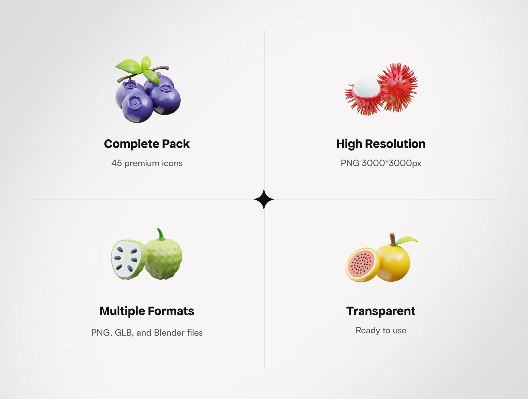 3D Fruit Icons 2
