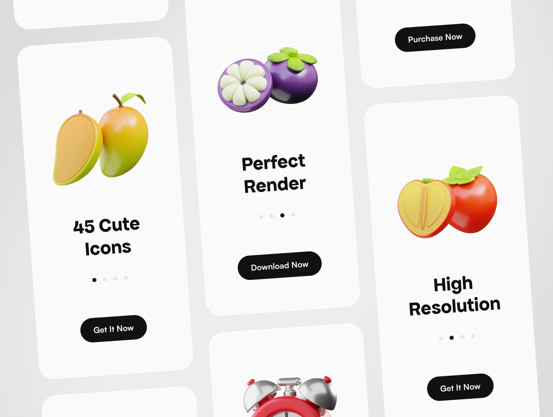 3D Fruit Icons 3