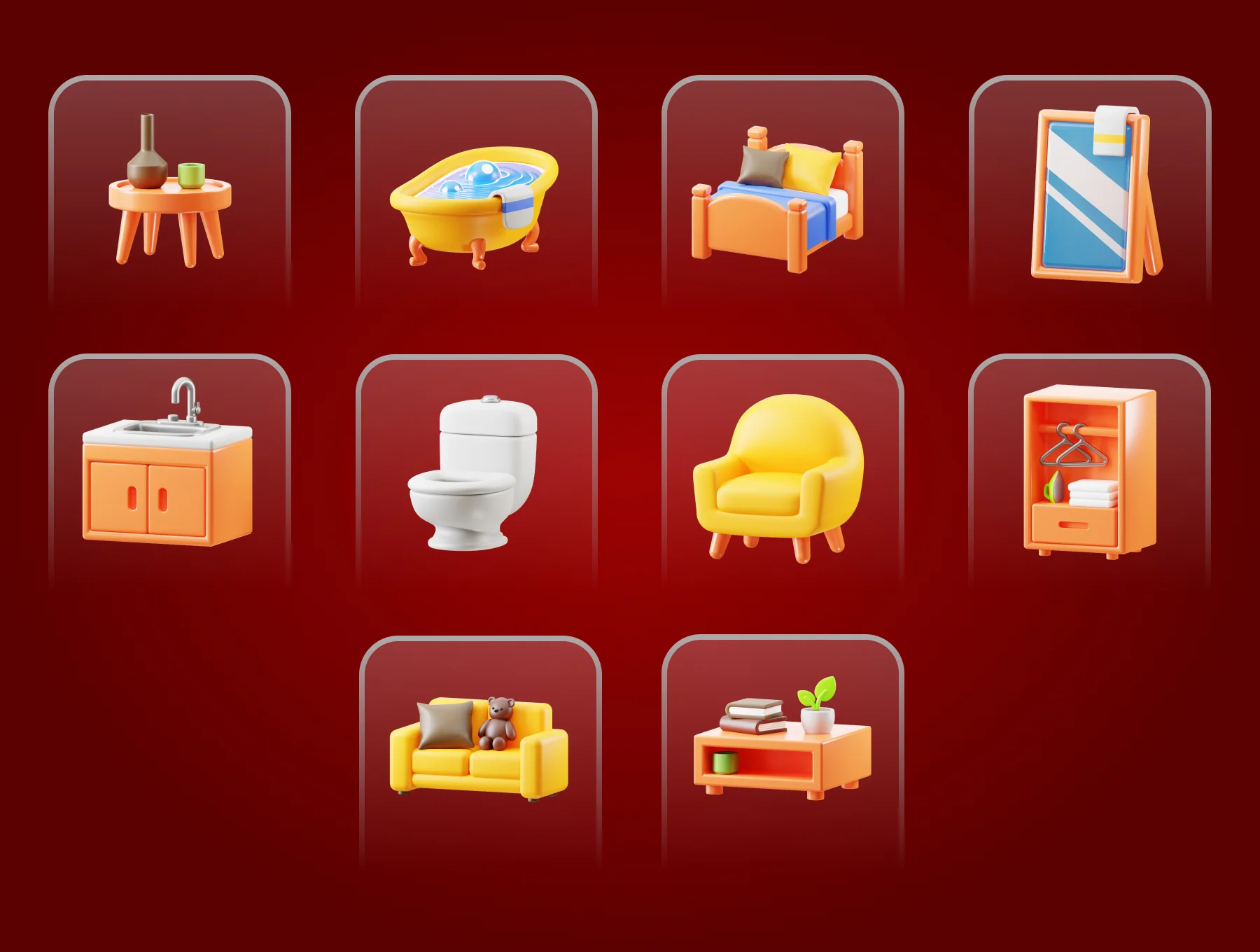 3D Furniture Icon 3 5