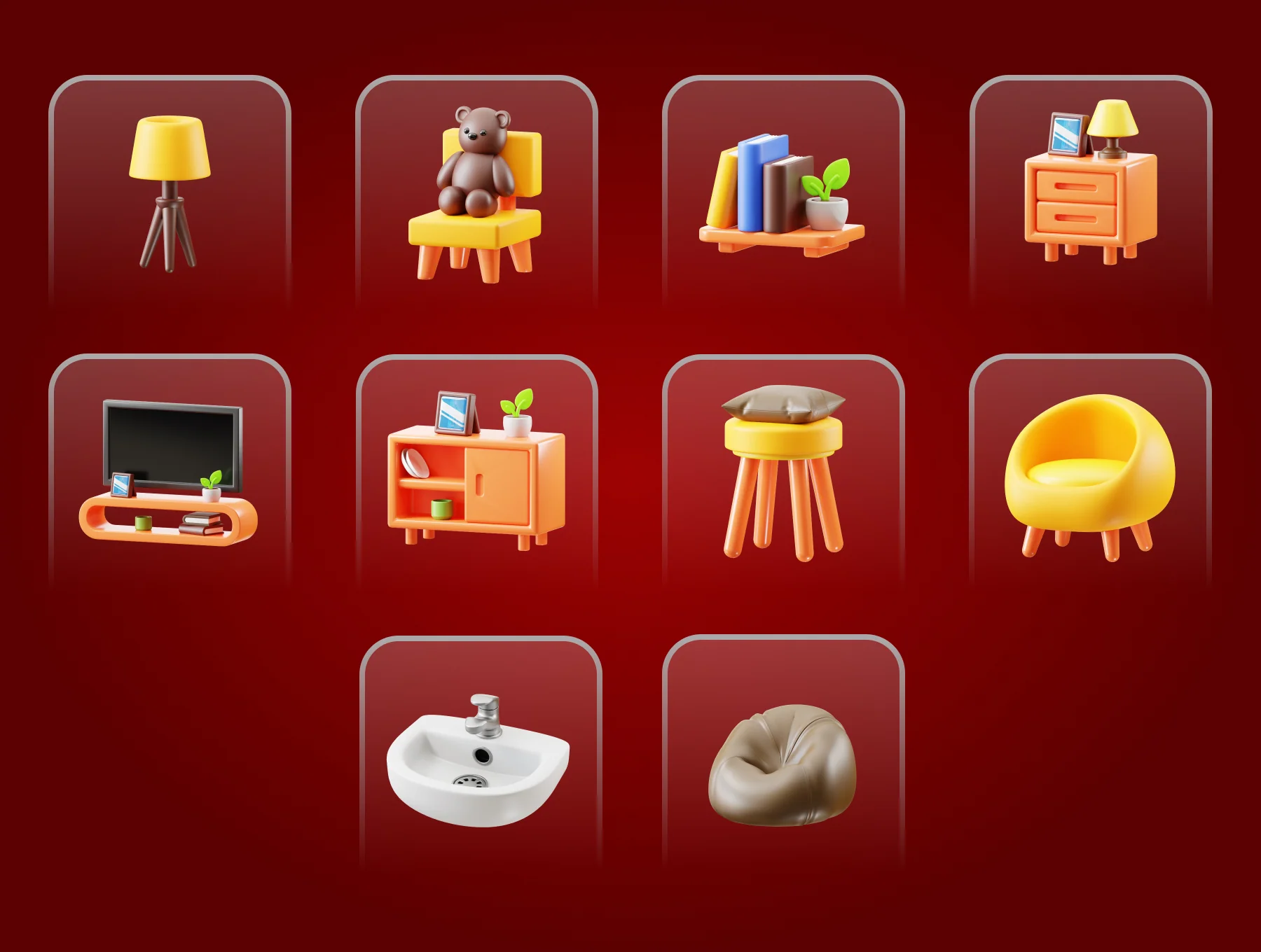 3D Furniture Icon 3 6