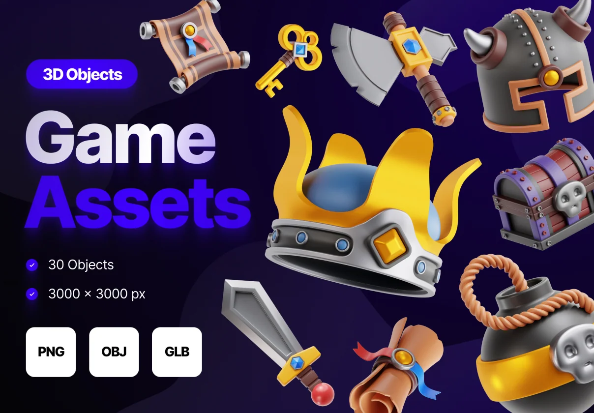 3D Game Assets Illustrations