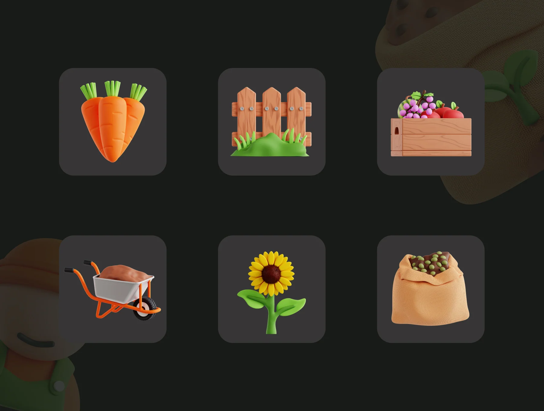 3D Gardening Icon Set 5