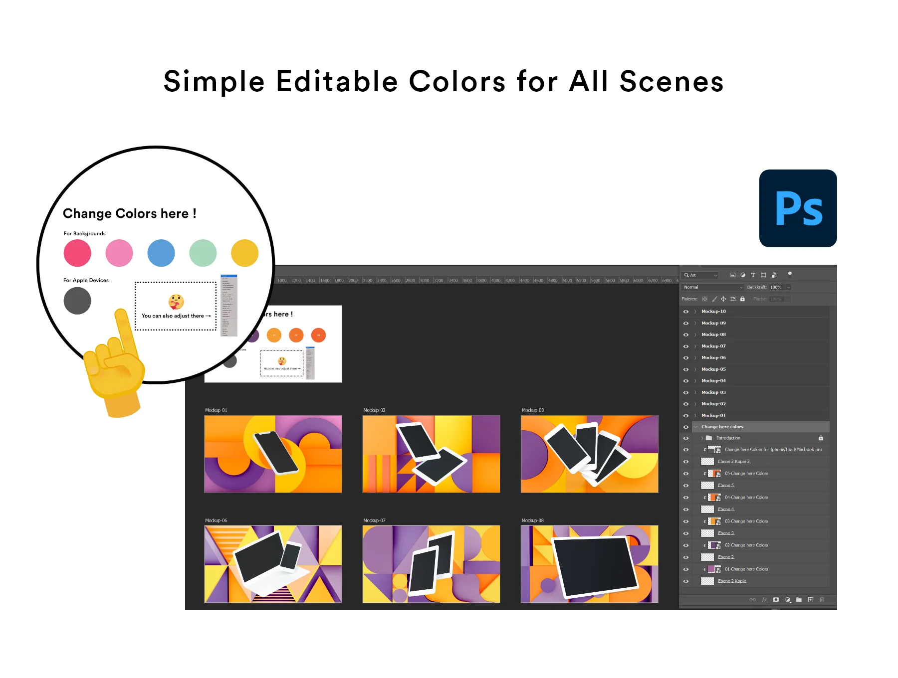 3D Geometric Scene Mockups 3
