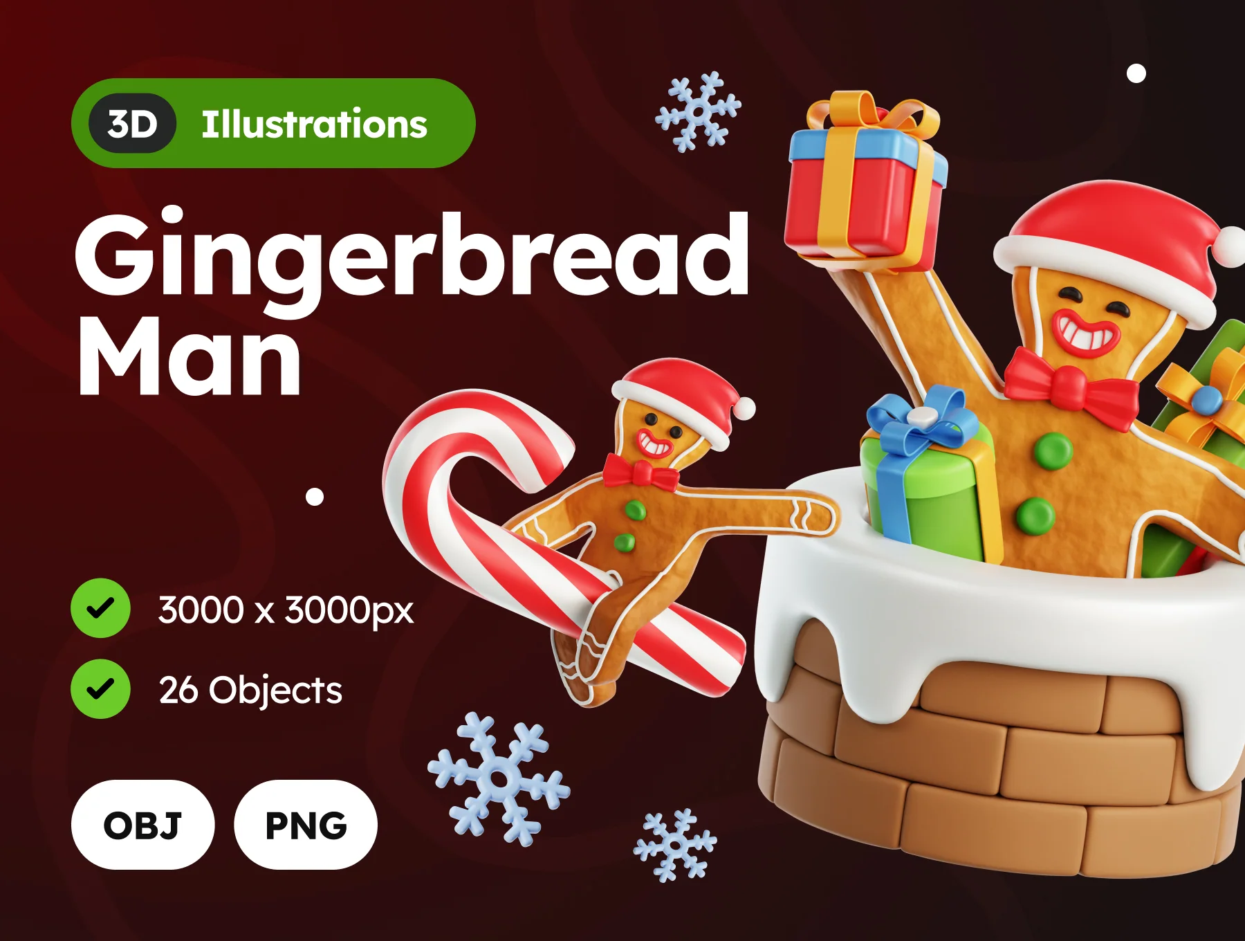 3D Gingerbread Man