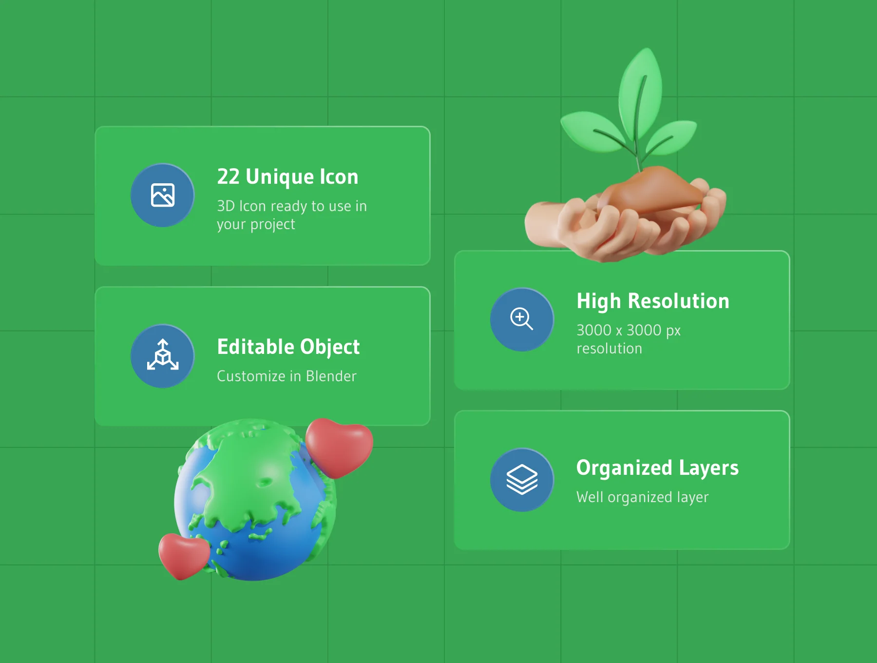 3D Go Green Icon Pack 2