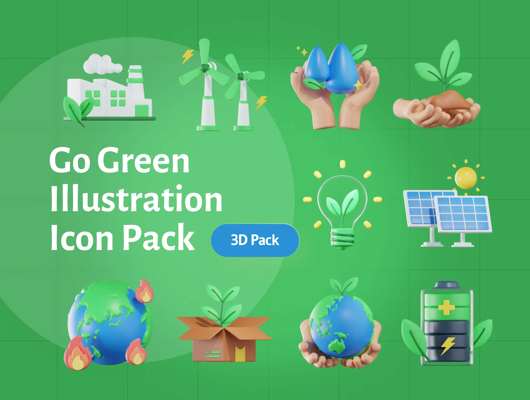 3D Go Green Icon Pack 7