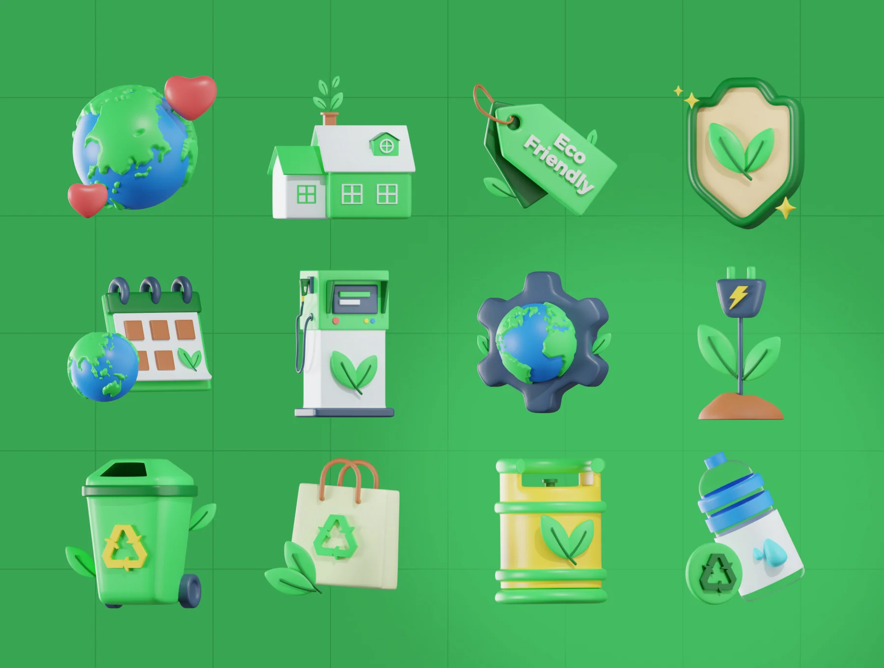 3D Go Green Icon Pack 8