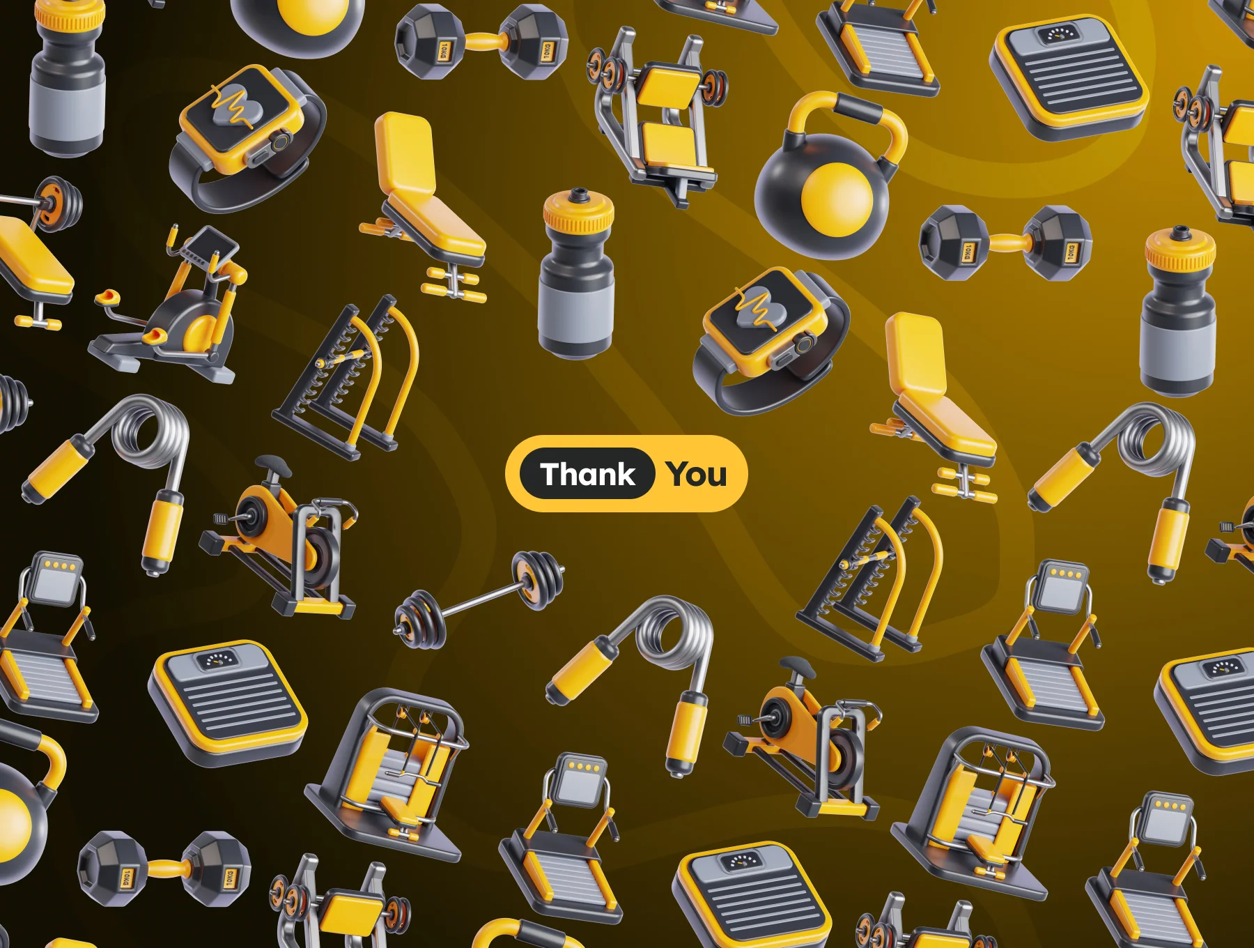 3D Gym and Fitness Illustrations 6