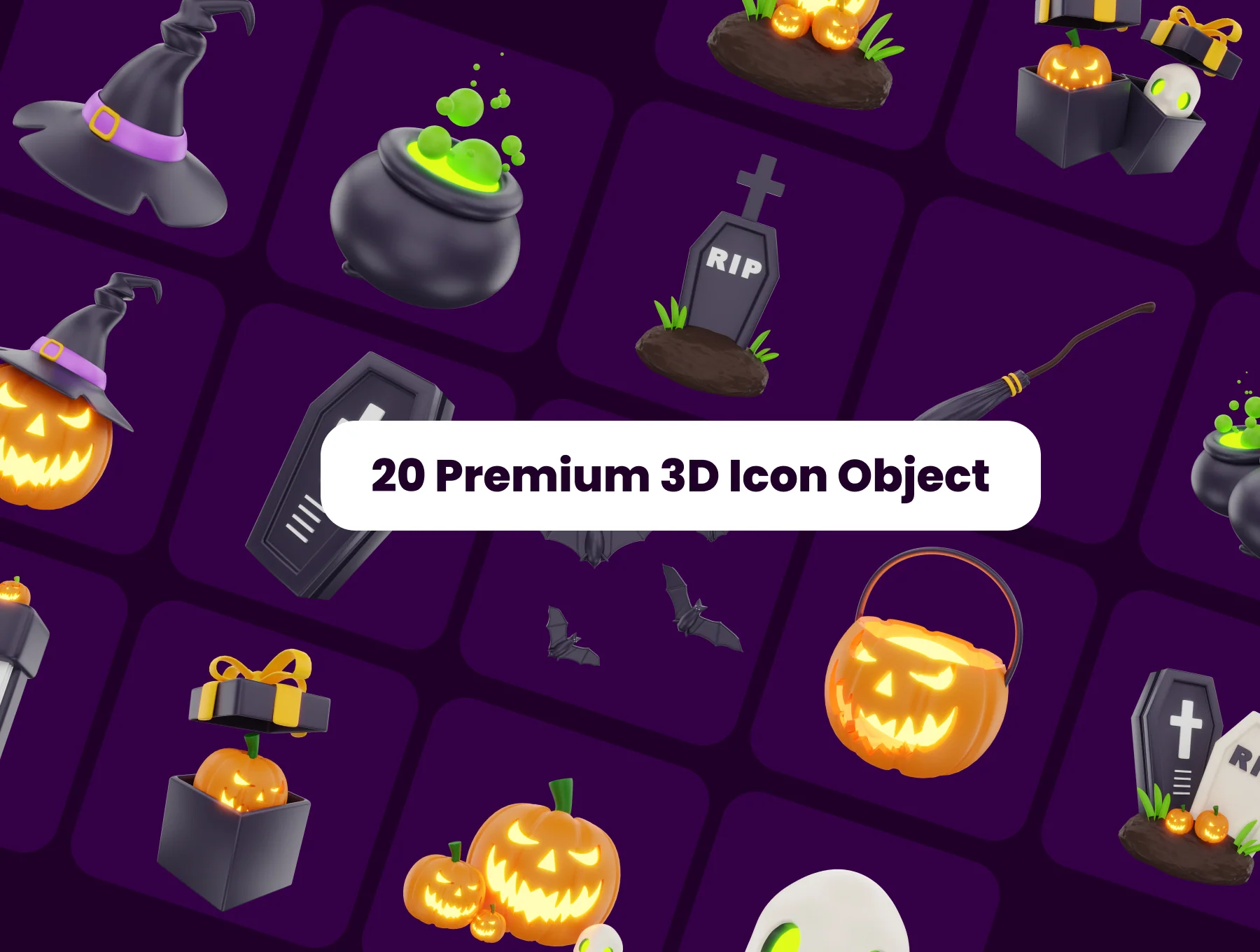 3D Halloween Icon Set Pack 5