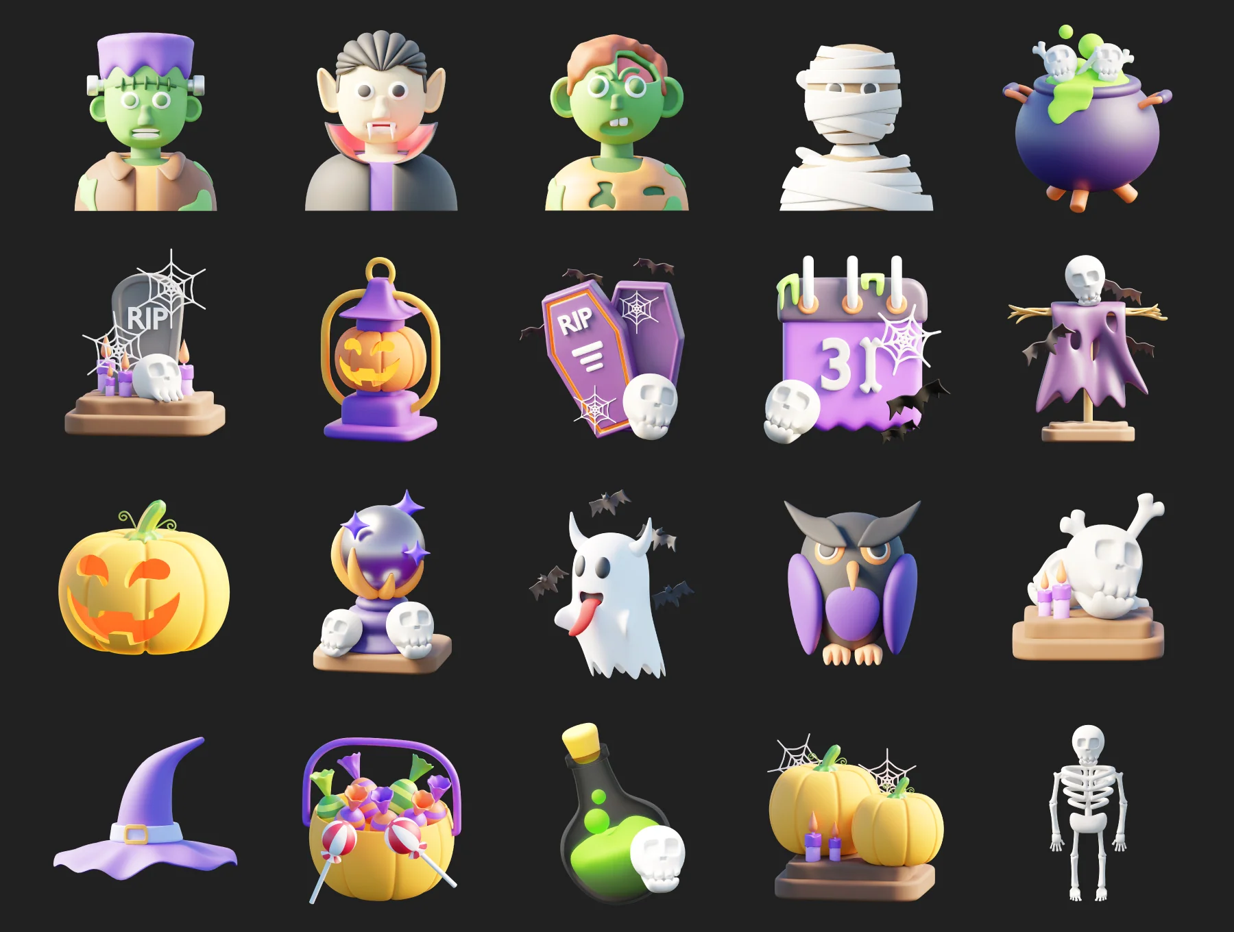 3D Halloween Icons 6